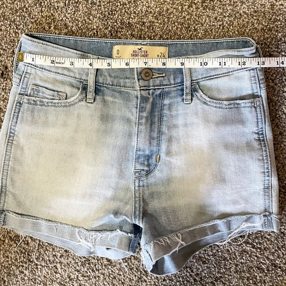 Hollister High Rise Super Skinny Jean light Wash Shorts 0/24 - Picture 5 of 7